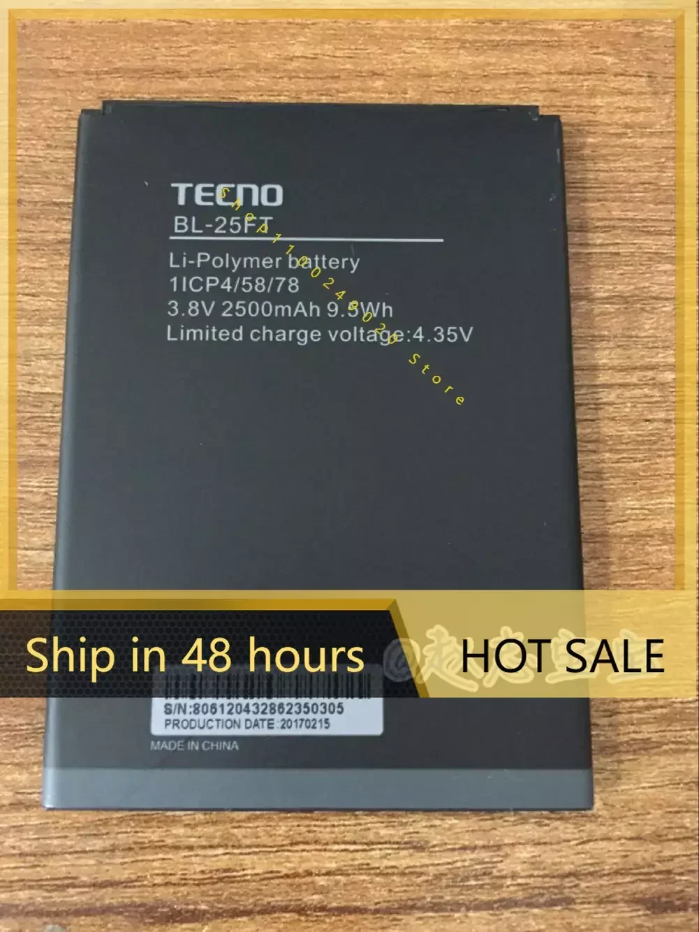 New lithium battery 2500mah for TECNO BL-25FT phones