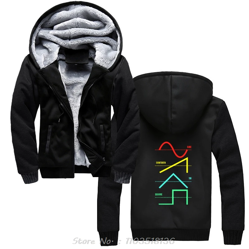 Vintage Analog Synthesizer Techno Waveform Synth Nerd Hoodie Graphic Streetwear Birthday Gifts Hoody Clothing Winter Coats