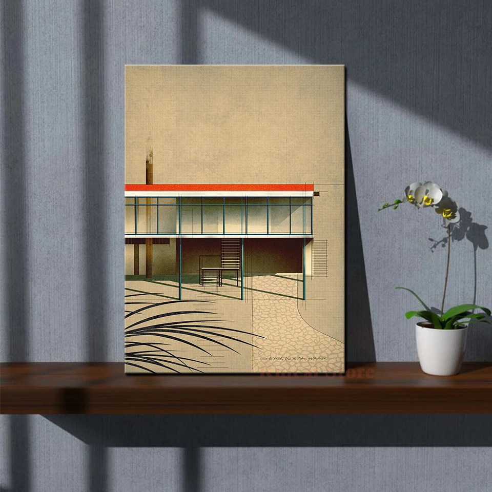 لينا بو باردي، كازا دي فيدرو ملصق قماش الفن غرفة طلاء جدران ديكور المنزل