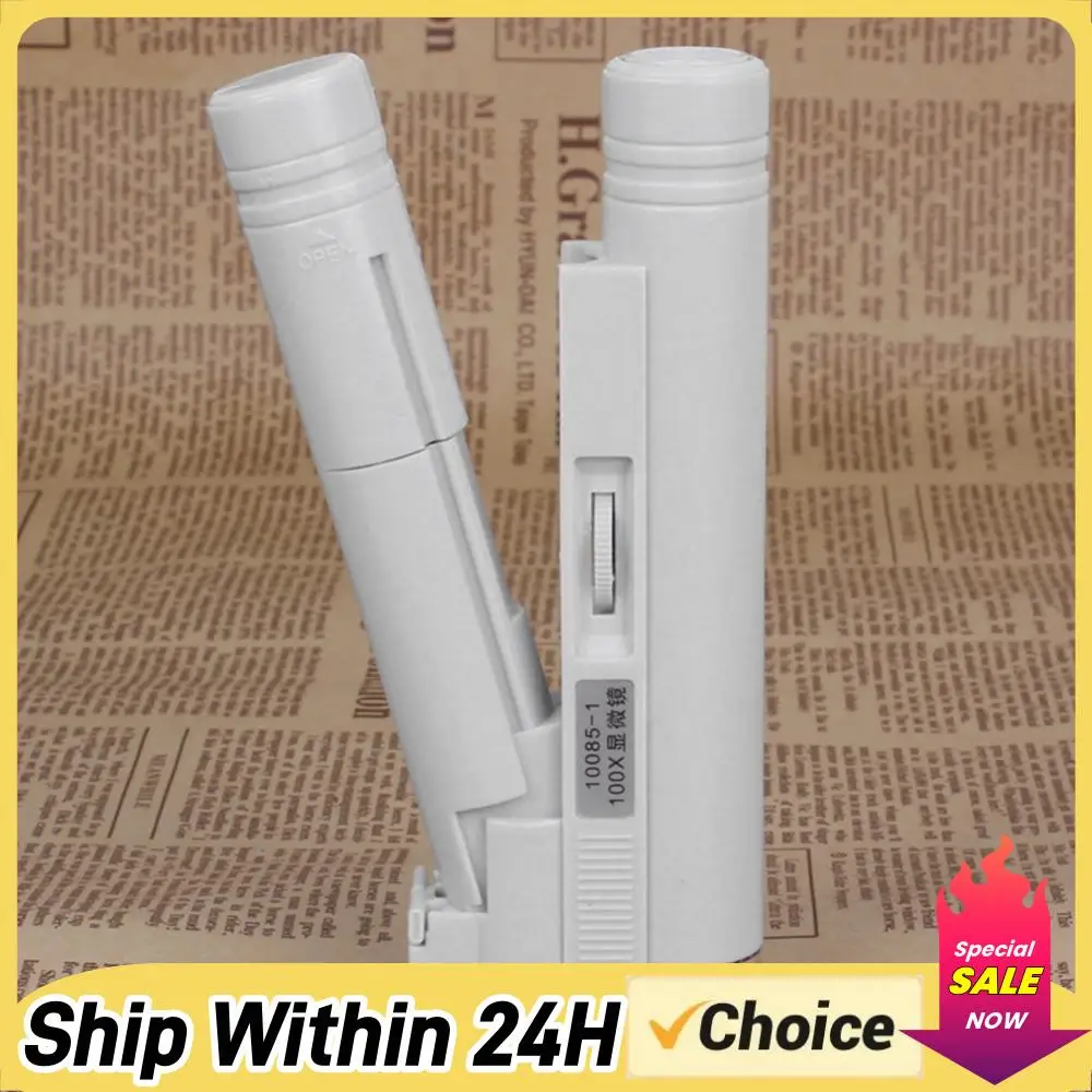 

100x Portable Magnifier with Light Multifunction Pocket Led Adjustable Focal Microscope Loupe Handheld Jewelry Loupe Magnifier