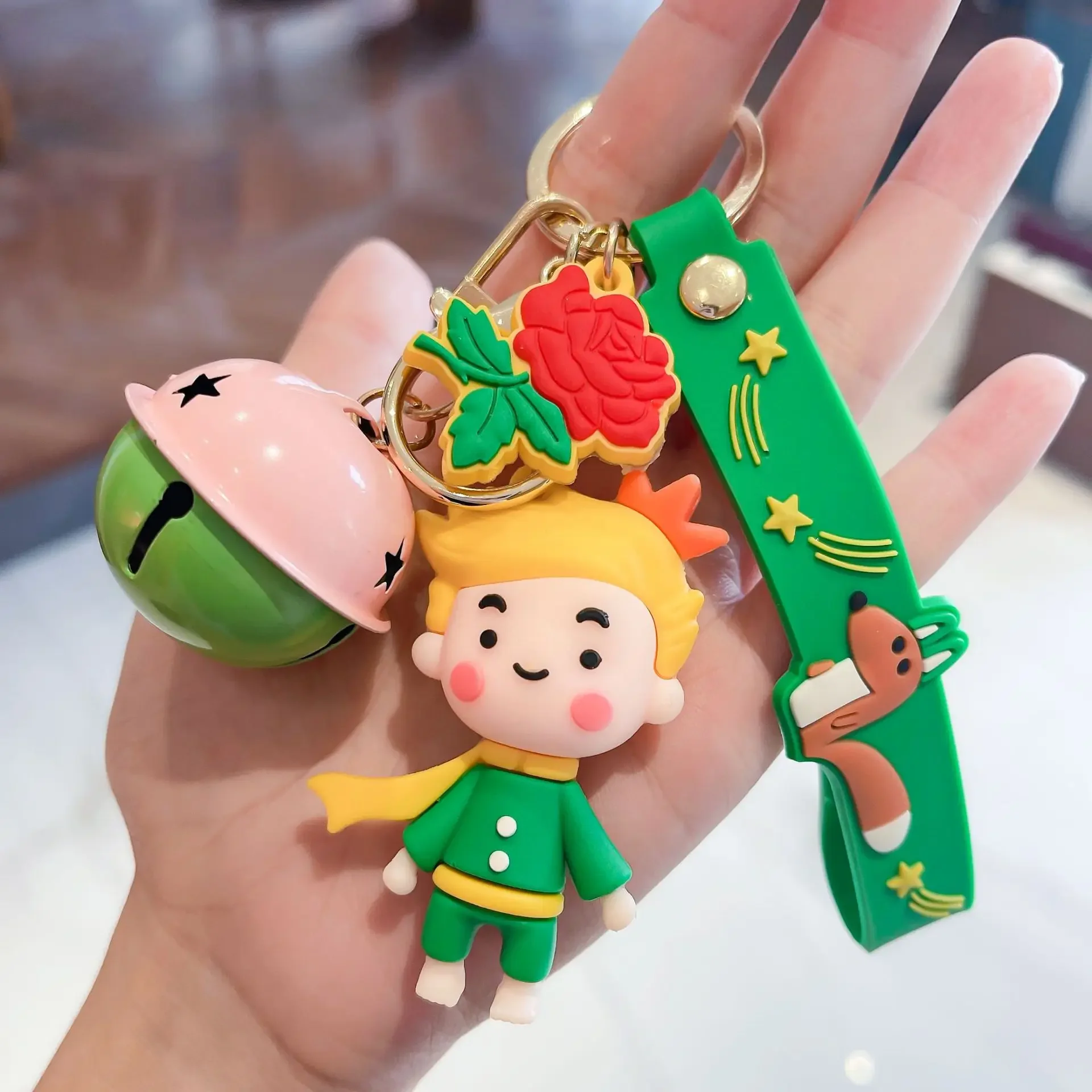 Cute Creative Gift Little Prince Doll Keychain Petit Prince Key Ring Pendant Women Girl Bag Car Accessories Silicone Keychins