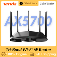 Tenda WiFi6 Router AX1500-AX5700 Tri-Band Gigabit Wi-Fi 6E Mesh Router Wireless Roteador Gigabit pk xiaomi router OFDMA &MU-MIMO