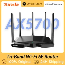 Tenda Wifi6 Router AX1500-AX5700 Tri-Band Gigabit Wi-Fi 6e Mesh Router Draadloze Roteador Gigabit Pk Xiaomi Router Ofdma & MU-MIMO