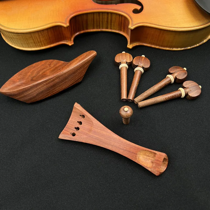 1 set High quality 4/4 violin rosewood Tailpiece+Tuning pegs+Endpins+Chin rest/Chin Holder Fiddler accessories parts fittings