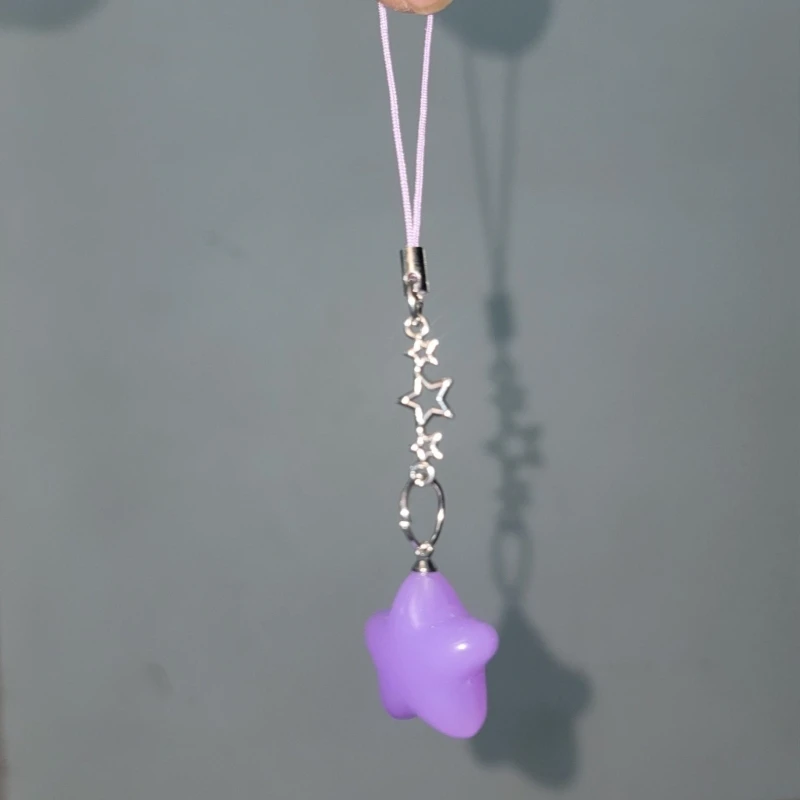 Bunter fünfzackiger Stern-Kristallperlen-Schlüsselanhänger-Anhänger, Hängeetiketten, Legierung, Schmuck, Halskette, DIY-Zubehör – Detail 9