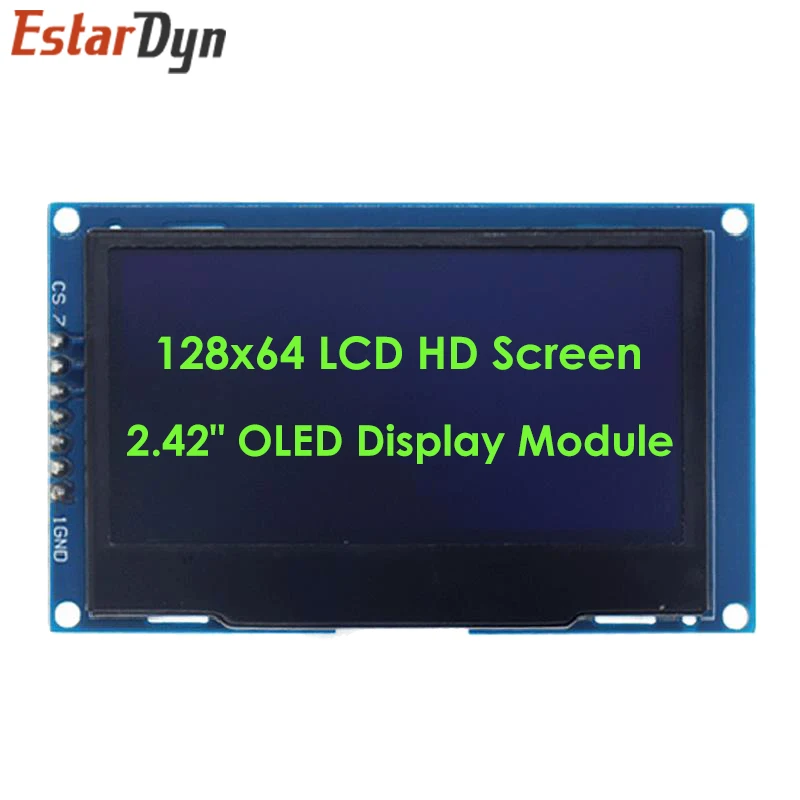 Imagem -06 - Módulo de Exibição Oled para Arduino Uno r3 Interface Serial 242 Polegadas Tela Lcd hd 128x64 Ssd1309 Pinos Spi Iic I2c