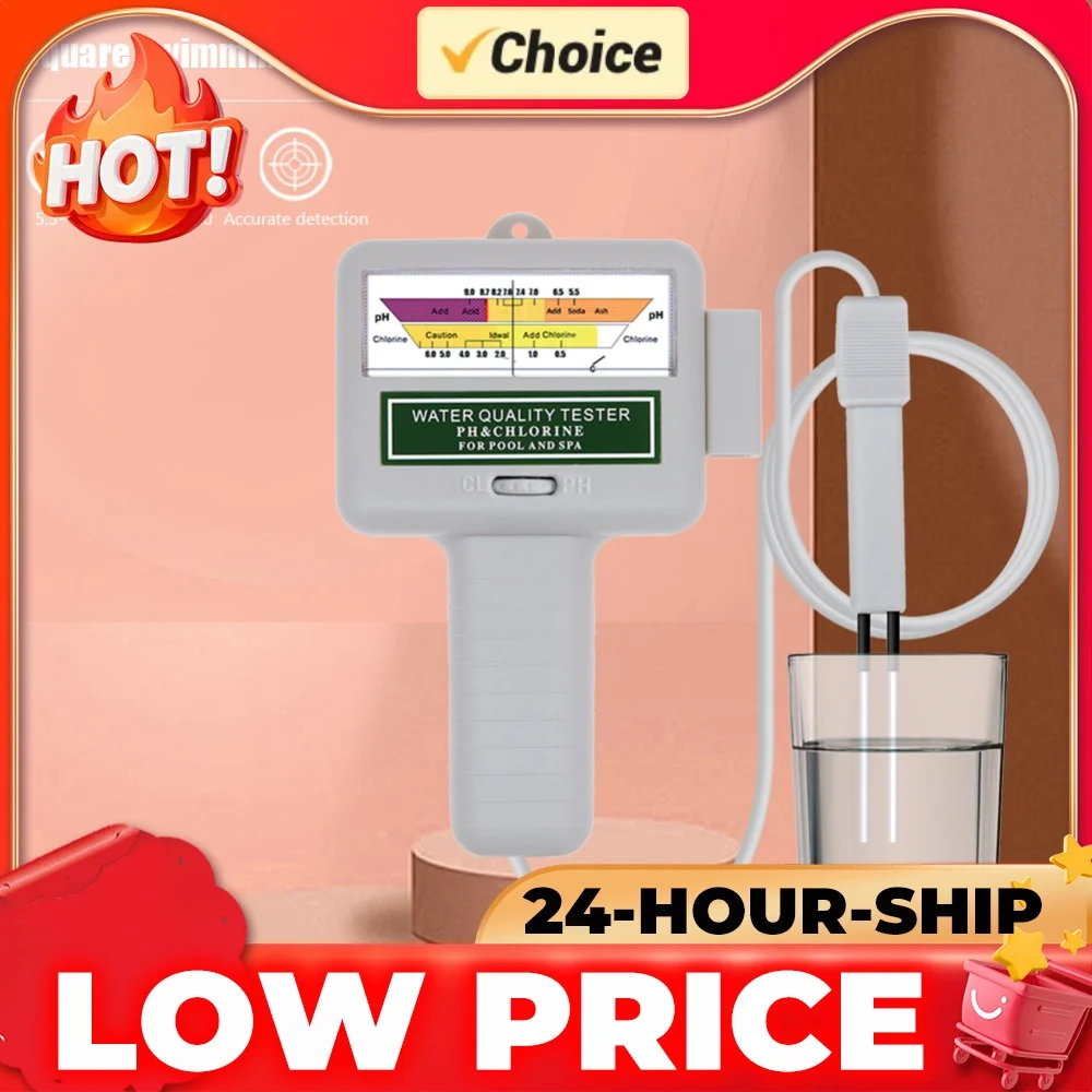 Portable 2-in-1 Water Monitor PH Chlorine Meter High Precision Easy To Use for Swimming Pool Spa Water Quality Testing Device