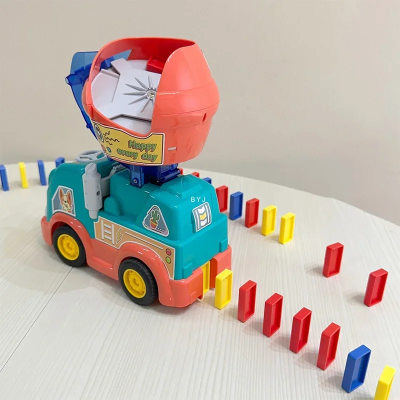 ชุดตัวต่อบล็อกอัตโนมัติ 102 ชิ้น ของเล่นพลาสติก รถไฟไฟฟ้า ของเล่นเสริมพัฒนาการเด็ก โดมิโน เกมสร้างสรรค์ ของขวัญสำหรับเด็ก