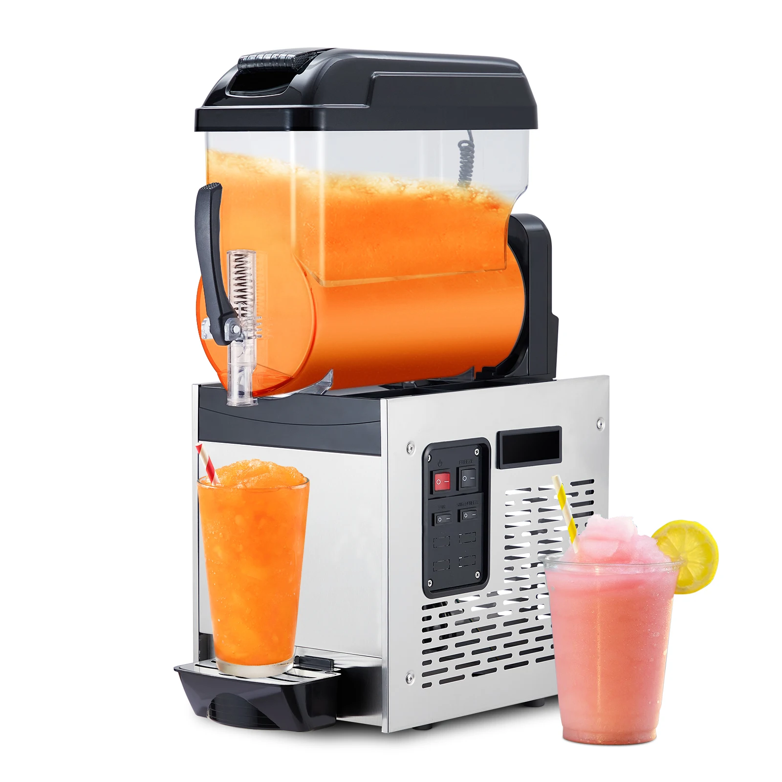 Commercial 12-15L Slush Machine,Frozen Drink Machine with Temperature Preservation,Wine Smoothies Maker for Party Cafes Bars