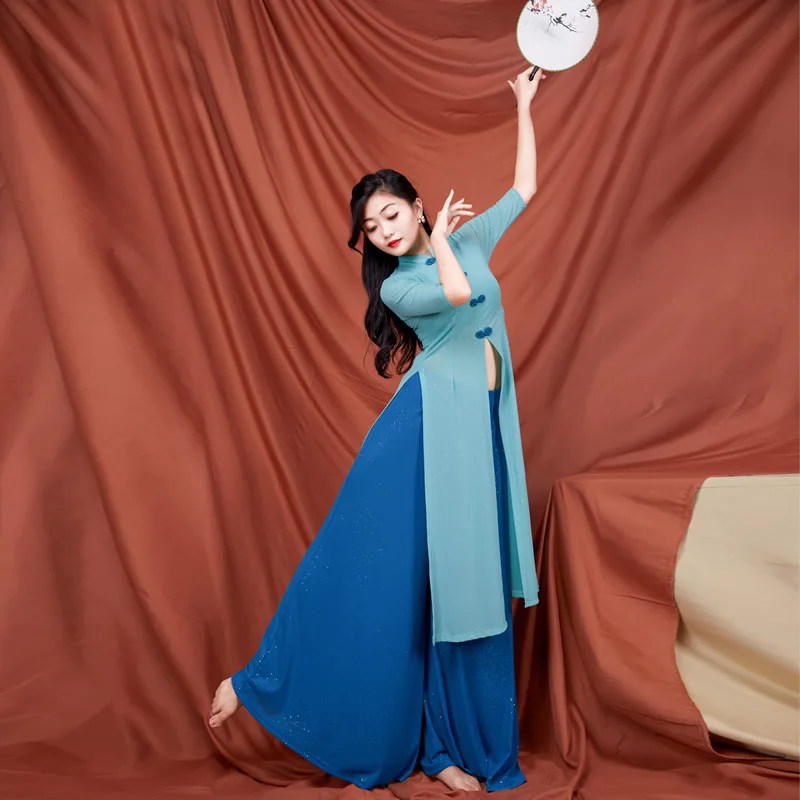 1 pçs/lote estilo clássico mulher moda dança folclórica topo senhora sólida longo dança do ventre topo