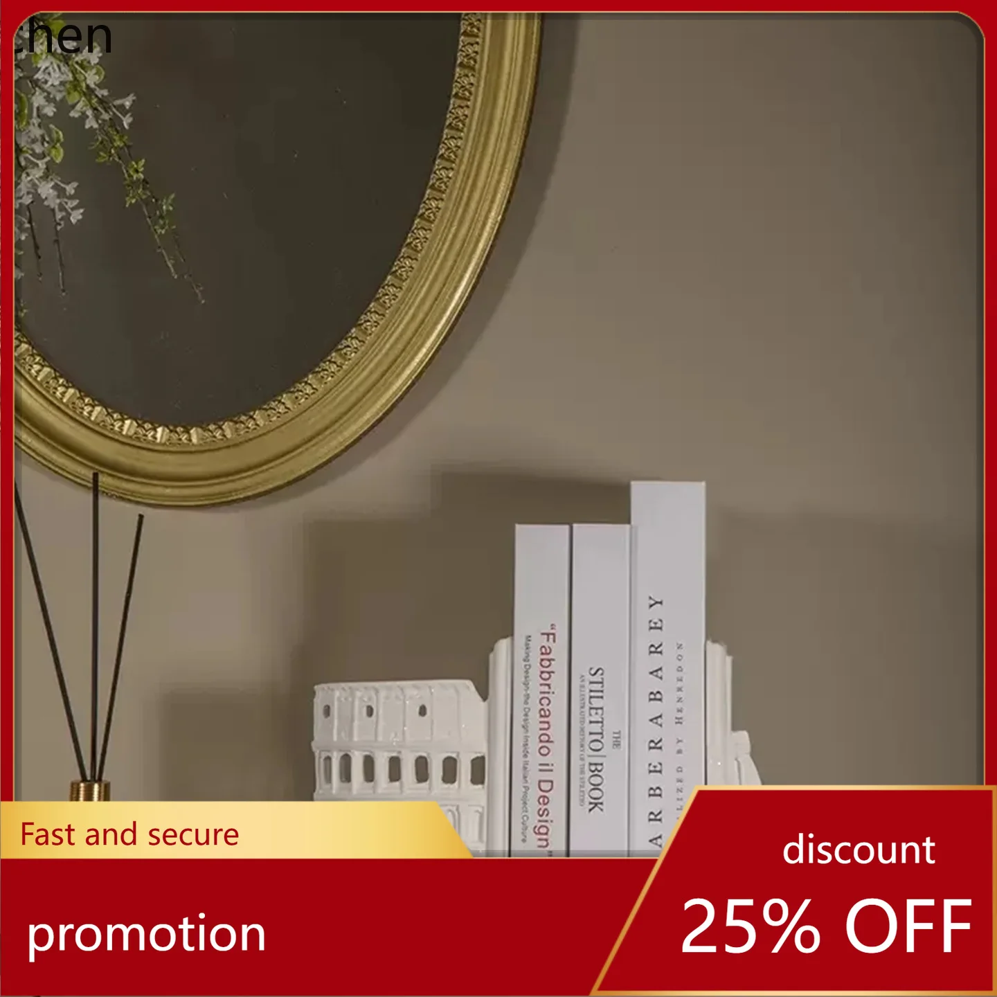 HT Roman Architecture Style Bookend Ornament Model Room Soft Decoration Home Decor Study Desk Creative Book Stand