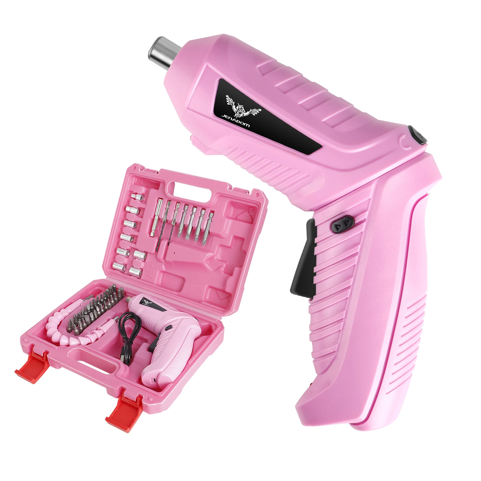 3.6V Pink Electric Screwdriver Battery Rechargeable Cordless Powerful Impact Wireless Screwdriver Drill Electric Screw Driver