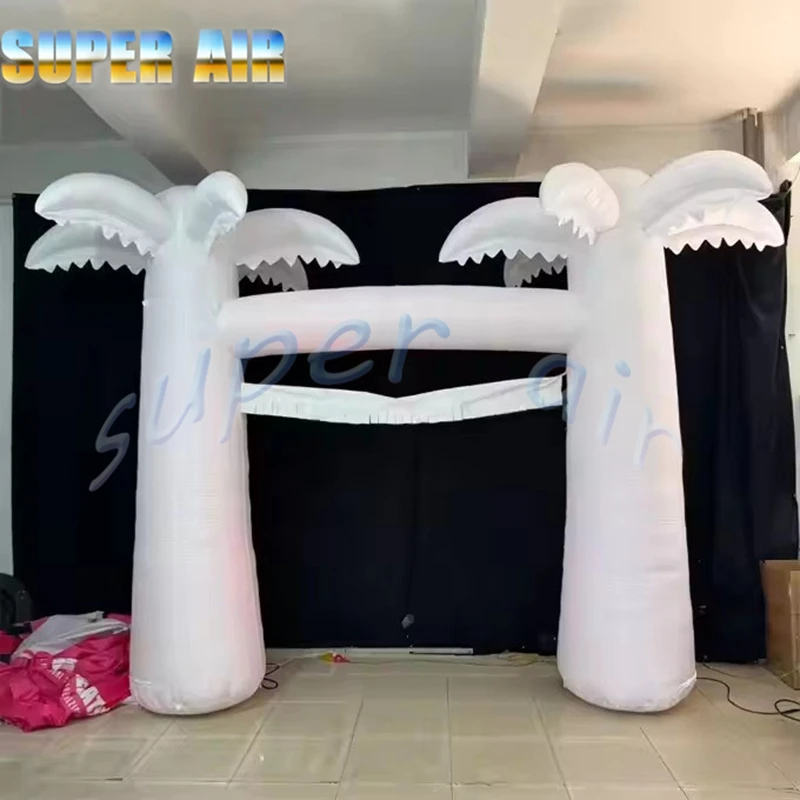 Nadmuchiwany łuk oświetleniowy w kształcie palmy kokosowej z dmuchawą na sprzedaż.