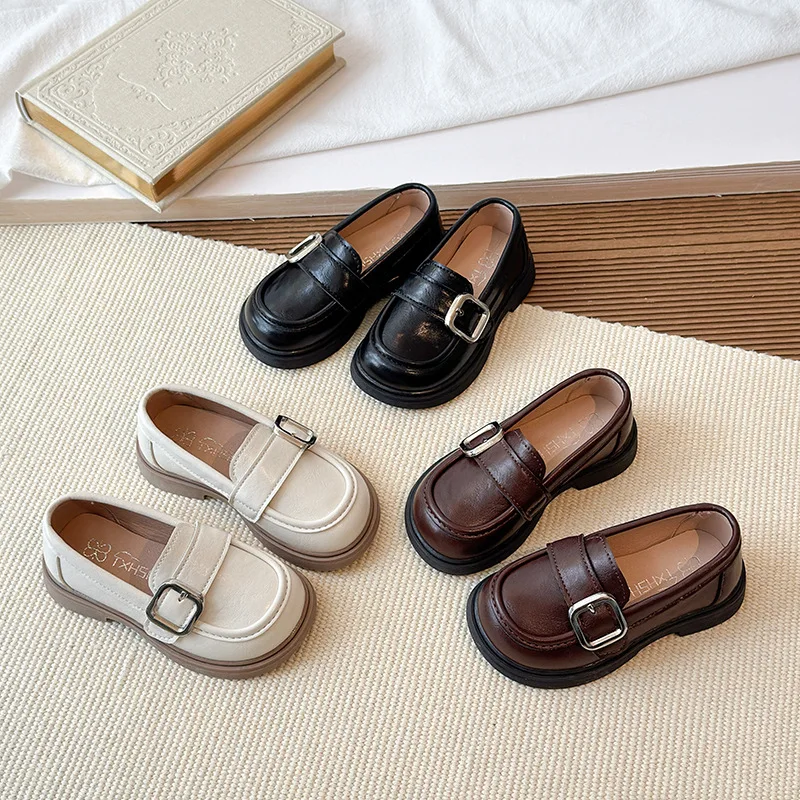 

Новые весенне-осенние туфли из искусственной кожи для девочек, детские повседневные лоферы на мягкой подошве, школьные, размеры 23-34