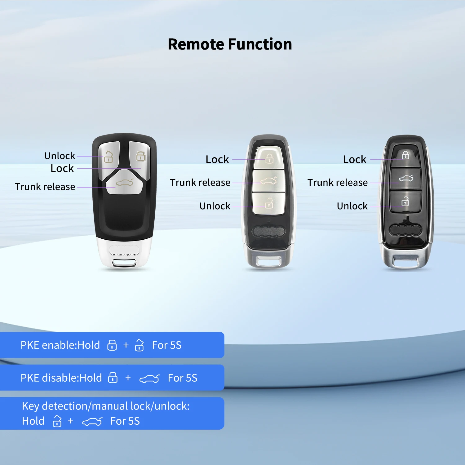 EASYGUARD Smart Key PKE Keyless Entry System Fit For Audi 16-19 A4/A5/A6/A7/A8/Q5/Q7/Q8 Cars With OEM Push Start Button