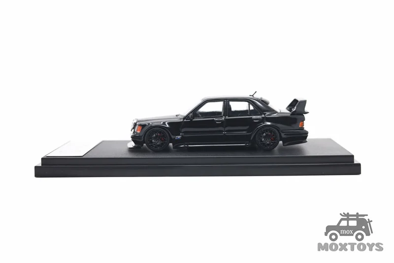 HKM 1:64 190E W201 2.5-16 Evo II Restmod Gloss Black Limited999 Diecast نموذج سيارة هدية
