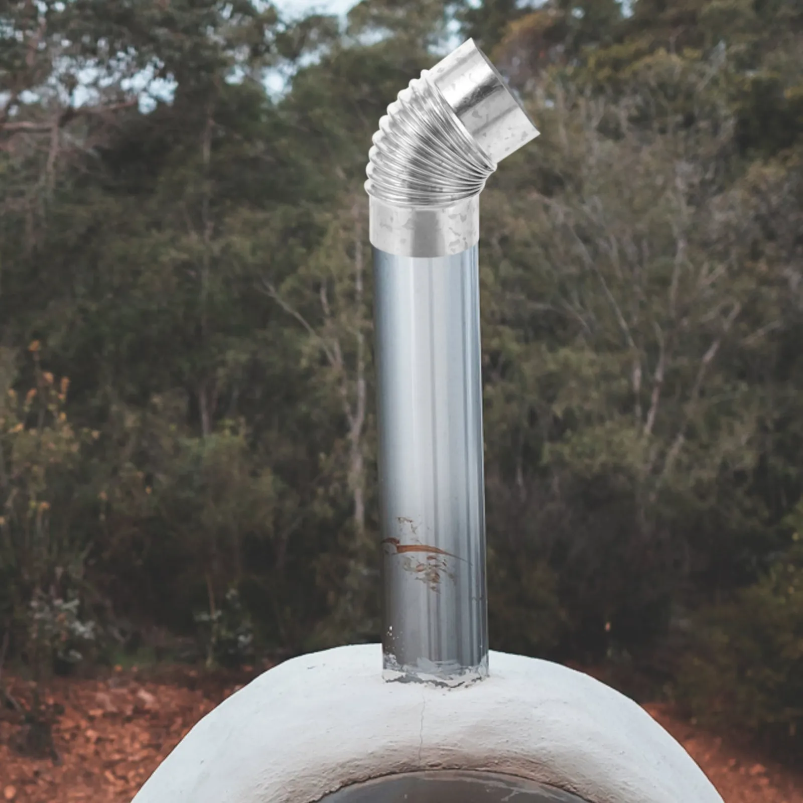 Wood Stove Pipe 45 Degree Elbow Chimney Pipe Stainless Steel Exhaust Spiral Duct Fitting Compatible Outdoor Extension Stove