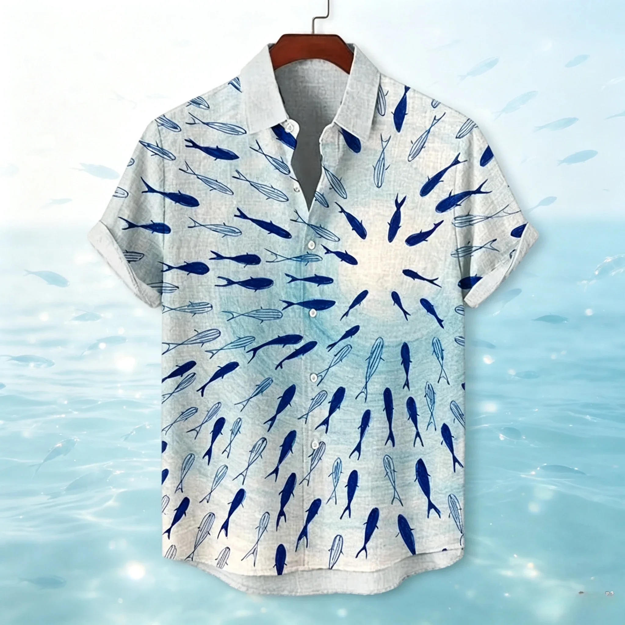 Men's Hawaiian Shirt 3D Print Summer Street Short Sleeve Top Collared Button-Up Shirt
