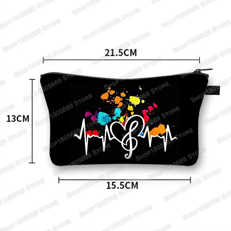 Nuta kobiety kosmetyczka Heartbeat ECG kobiety kosmetyczka przenośna szminka podpaska higieniczna przechowywanie kosmetyczki torby do podróży — zdjęcie 5