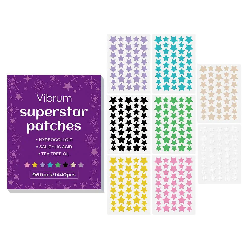 Superstar – patchs de boutons colorés PE, améliore la peau des femmes, outil d'acné hydrocolloïde, couverture d'acné, outils de soins de la peau