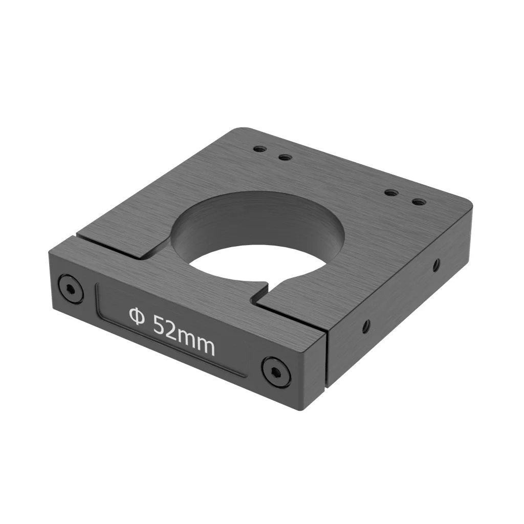 Pince Support Moteur Broche CNC Aluminium 52 Mm – Fixation Solide Sablée Anti-Vibration Argent