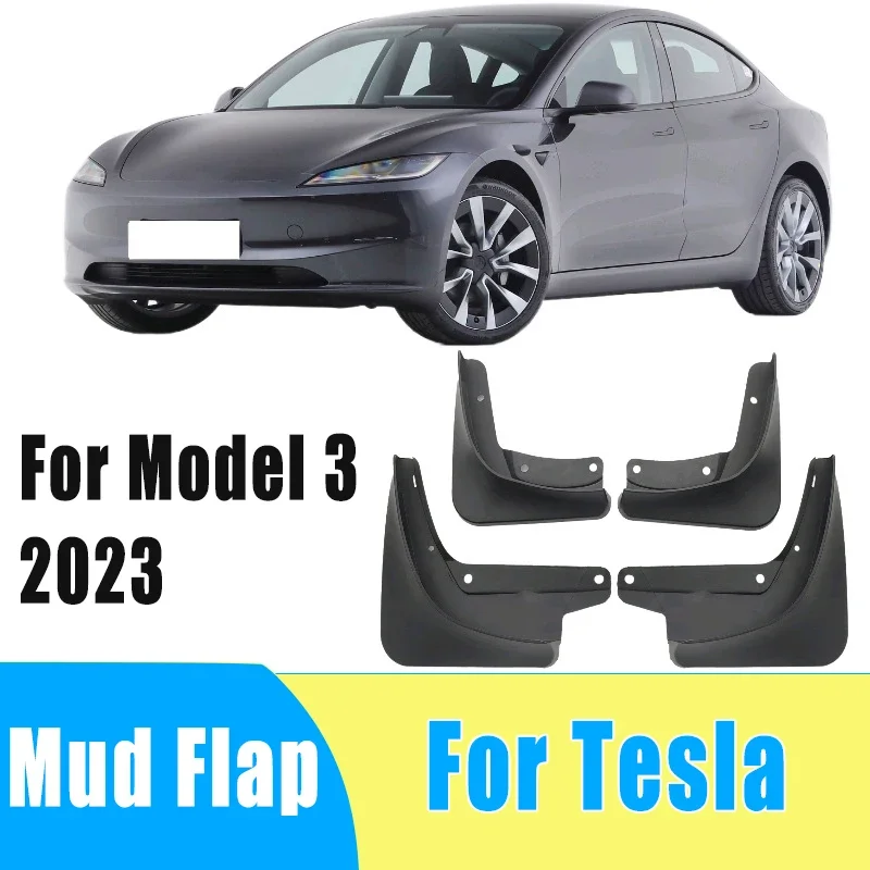 

4pcs Automotive Tire Mudguard Waterproof Prevent Mud Splashing Car Mud Flap Fender Trim Accessories For Tesla Model 3 2023