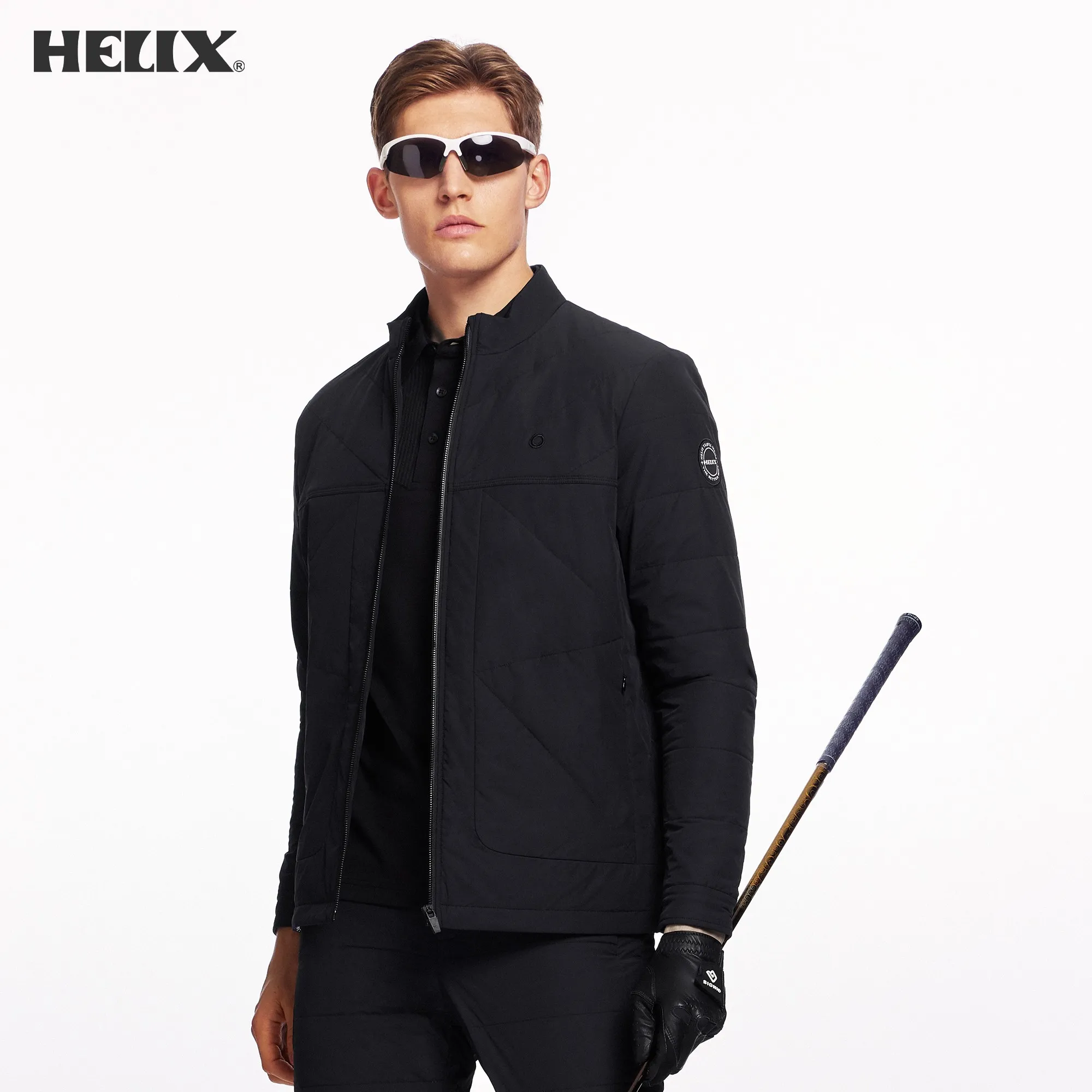 HELIX Men's Woven Jacket Golf Clothing Men Vests Outerwear Jacket for Travel Hiking Running Fishing