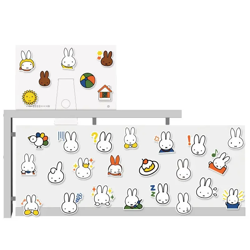 64 Sheets Miffy rabbit Cartoon Lovely Kawaii Sticker Small Pattern Waterproof Notebook Album Stickers Phone Case Decoration