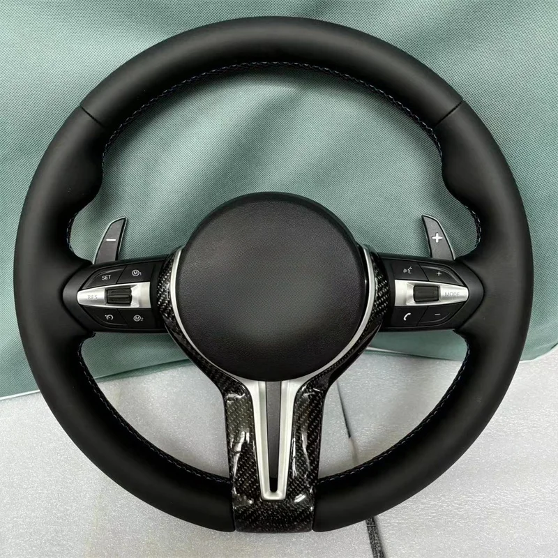 Steering Wheel Leather For BMW M6 M5 M3 M8 F10 F30 E90 F12 F13 E92 F20 F06 F07 F80 F82 F83 F31 With Shift Paddle Car Accessory