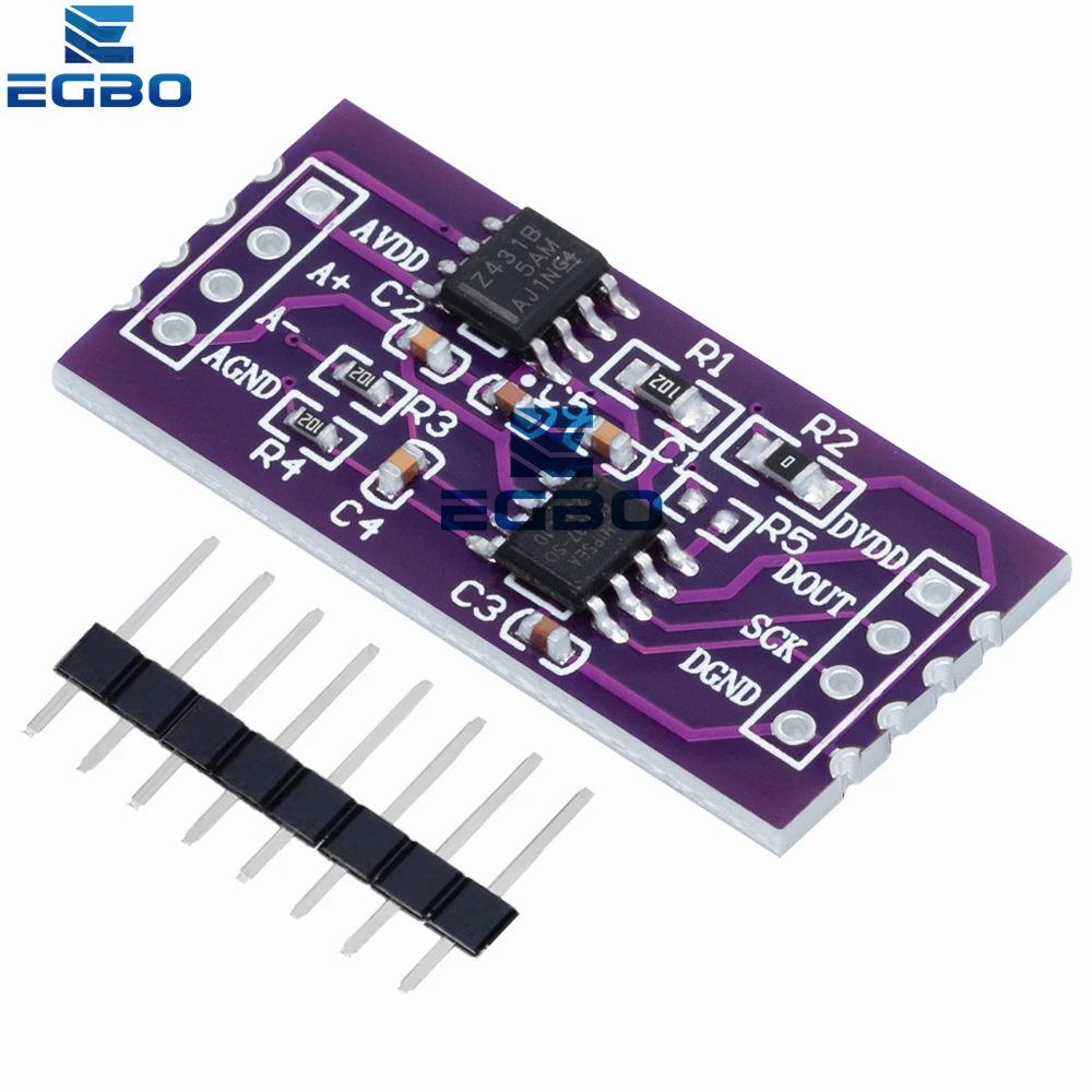 مستشعر وزن أحادي القناة لاردوينو ، CS1237 ، 24 بت ، وحدة ADC على متن الطائرة ، رقاقة مرجعية خارجية TL431