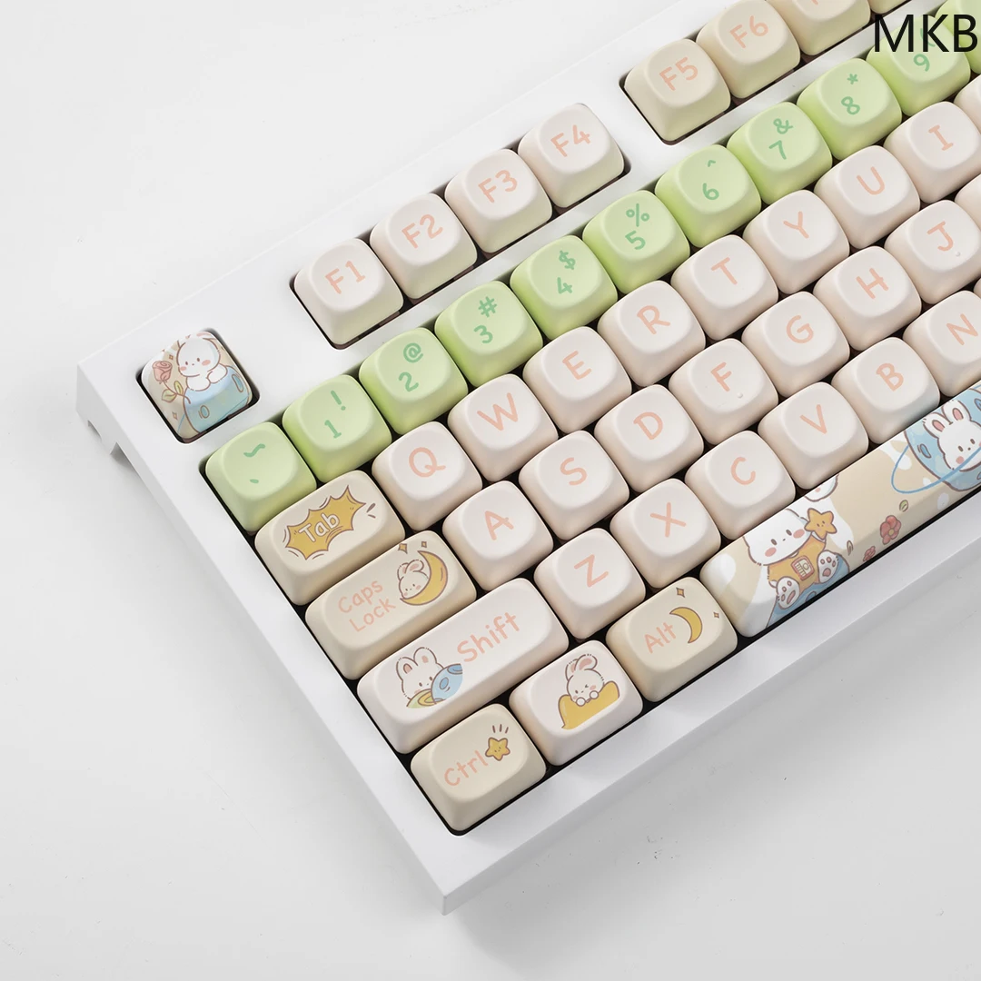 

MOA Space Rabbit KeyCap Custom Dye-Sublimation Keyboard Keycaps for 60% 65% 70% 75% 100% Cherry Gateron MX Switches