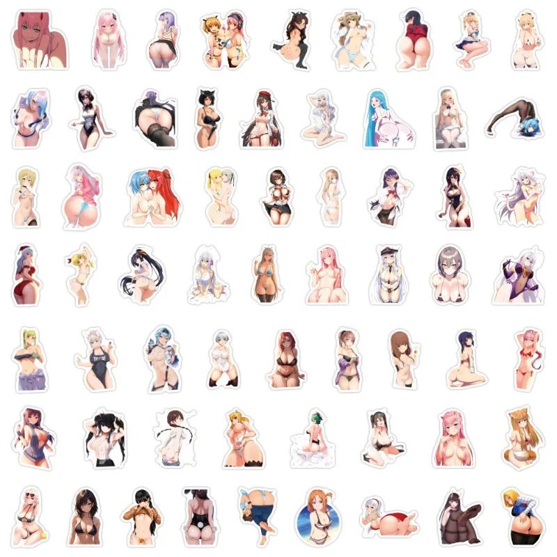 60pcs Anime Sexy Girl Hentai Graffiti Stickers Computer Skateboard Guitar Mobile Phone Water Cup Waterproof Decorative Stickers