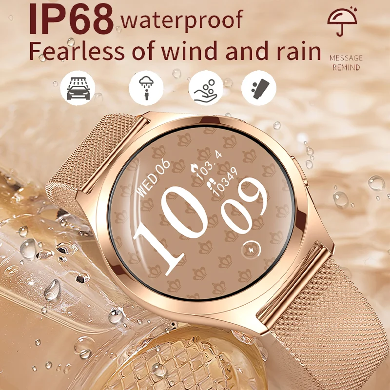 2025 Smart watch Ladies Full touch Screen Sports Fitness watch IP68 waterproof Bluetooth Call For Android iOS Smart watch Female