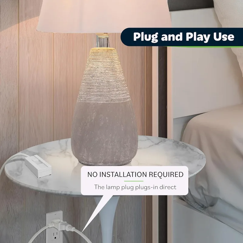 TOPGREENER Table-Top Plug in Dimmer for Table or Floor Lamps, Slide Control, Works with 360 Watt Incandescent and 150 Watt Dimma