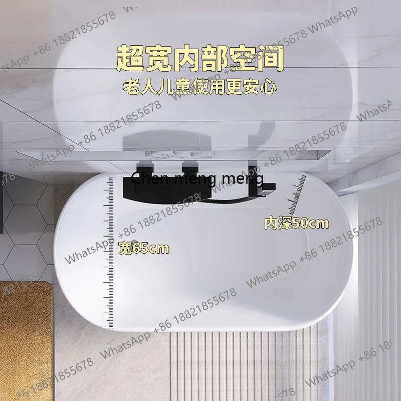 Freestanding Acrylic Bathtub Household Small Apartment Spa Bathtub Adult Bathtub Removable