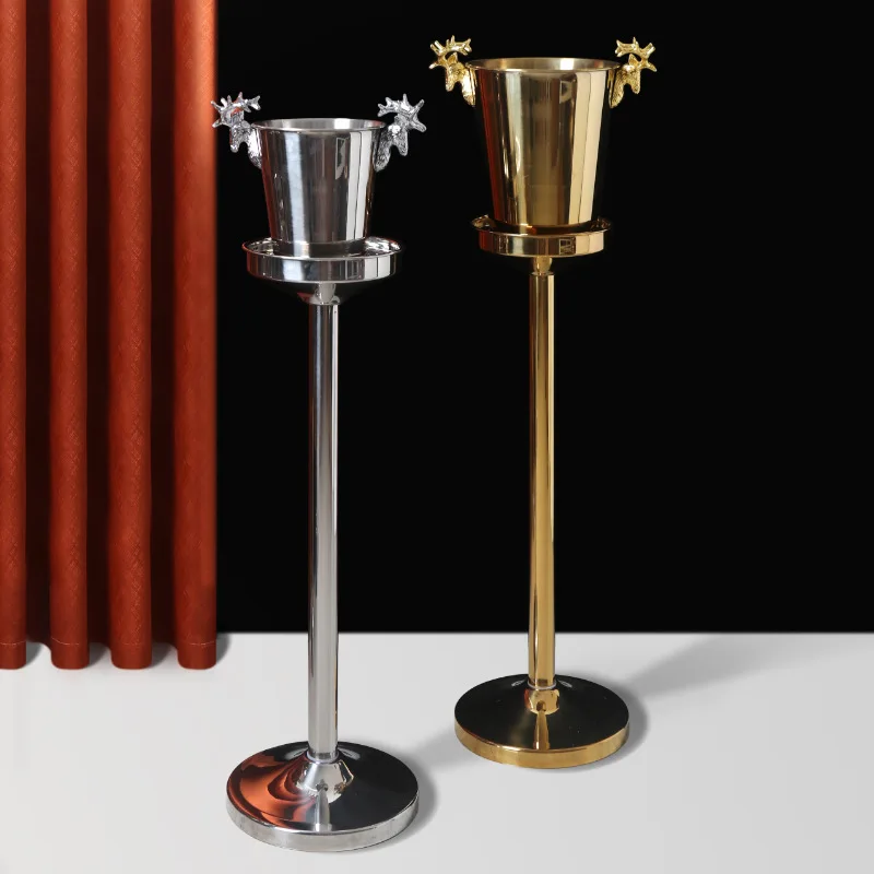 

Deluxe KTV bar wine display rack, stainless steel champagne beer bucket ice bucket rack