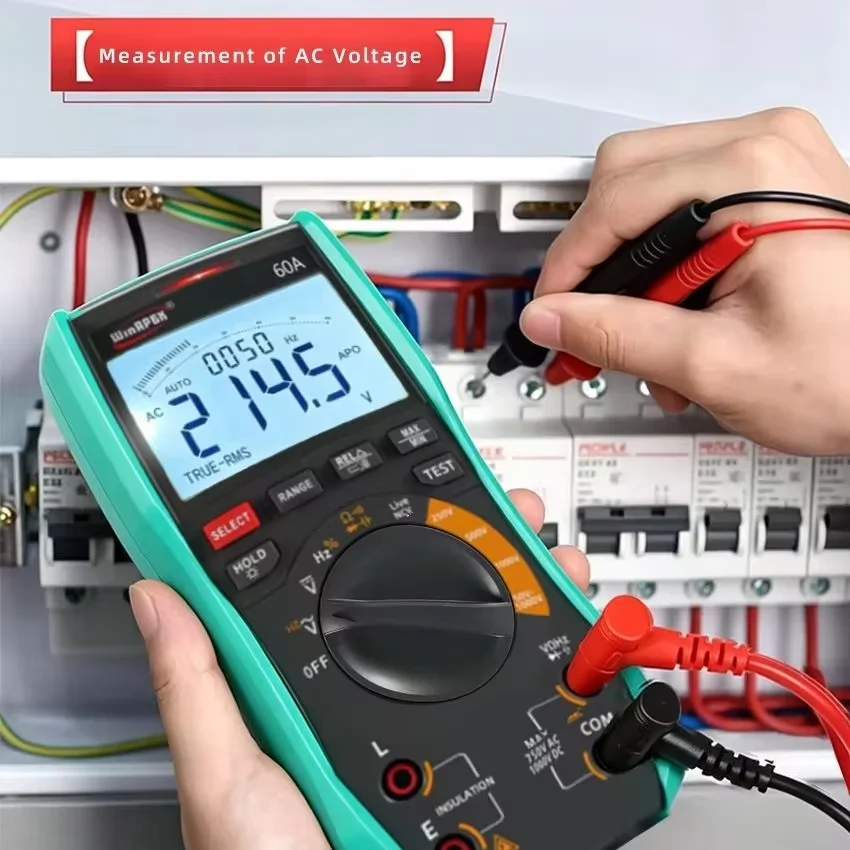 WinAPEX 60A Digital Multimeter Insulation Resistance Tester 2000MΩ Insulation Resistance Diode Capacitance AC DC Voltage Test