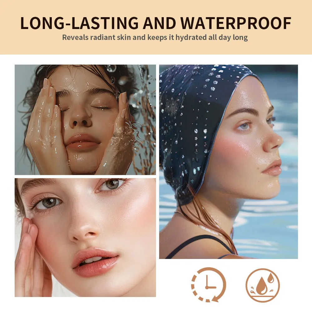 Glow Cream Foundation Cushion Waterproof Long-lasting Brighten Foundation Cream Women Base Makeup Face Korean Cosmetics