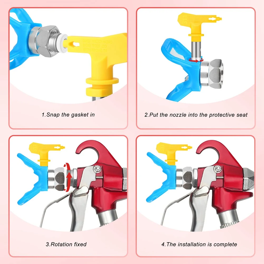 ABMI-Airless Paint Nozzles Set Reversible Spray Tips Airless Paint Sprayer Nozzle Tips Airless Sprayer Spraying Machine,