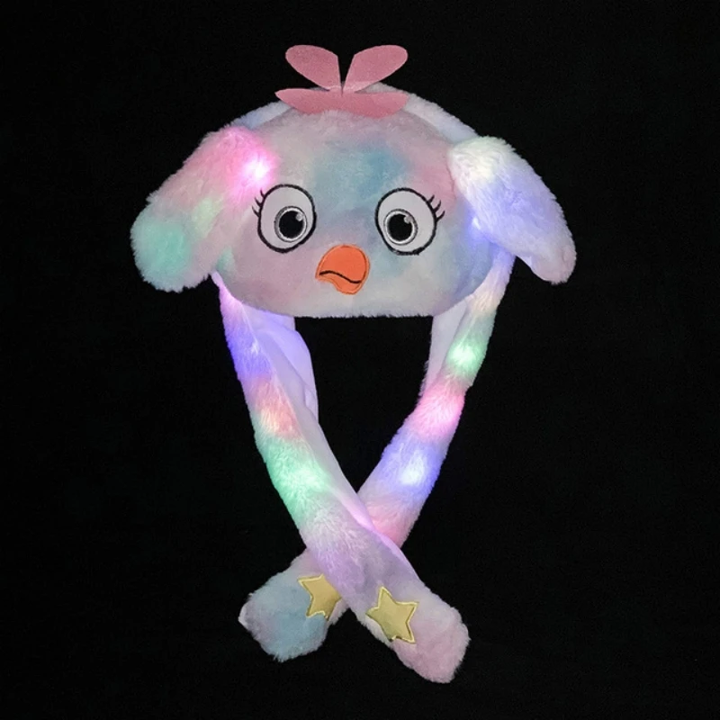 Anime Glowing Bunny Hat Cartoon Rabbit Air Bag Ear Moving Rabbit Hairband Holiday Costume Cute Animal Headwear Decoration Prop