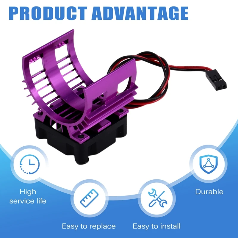 RC Car 540 550 3650 3660 3665 Brushless Electric Motor Cover Heatsink Cooling Fan For 124017 124016 Parts