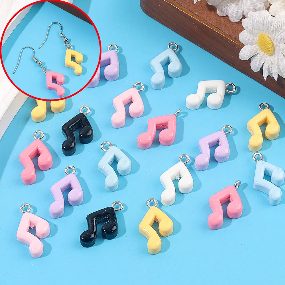 4/14/26pcs Multicolor MusicalNote Shape ShapedPendant,DIY BraceletEarrings,Valentine's Day Mother's Day ChristmasGiftAccessories
