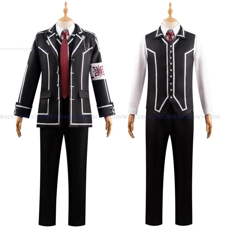 Kiryu Zero Anime Vampire Knight Cosplay Costume Kiryu Zero Wig School Uniform Black Suit Women Men Halloween Party Cosplay Suit