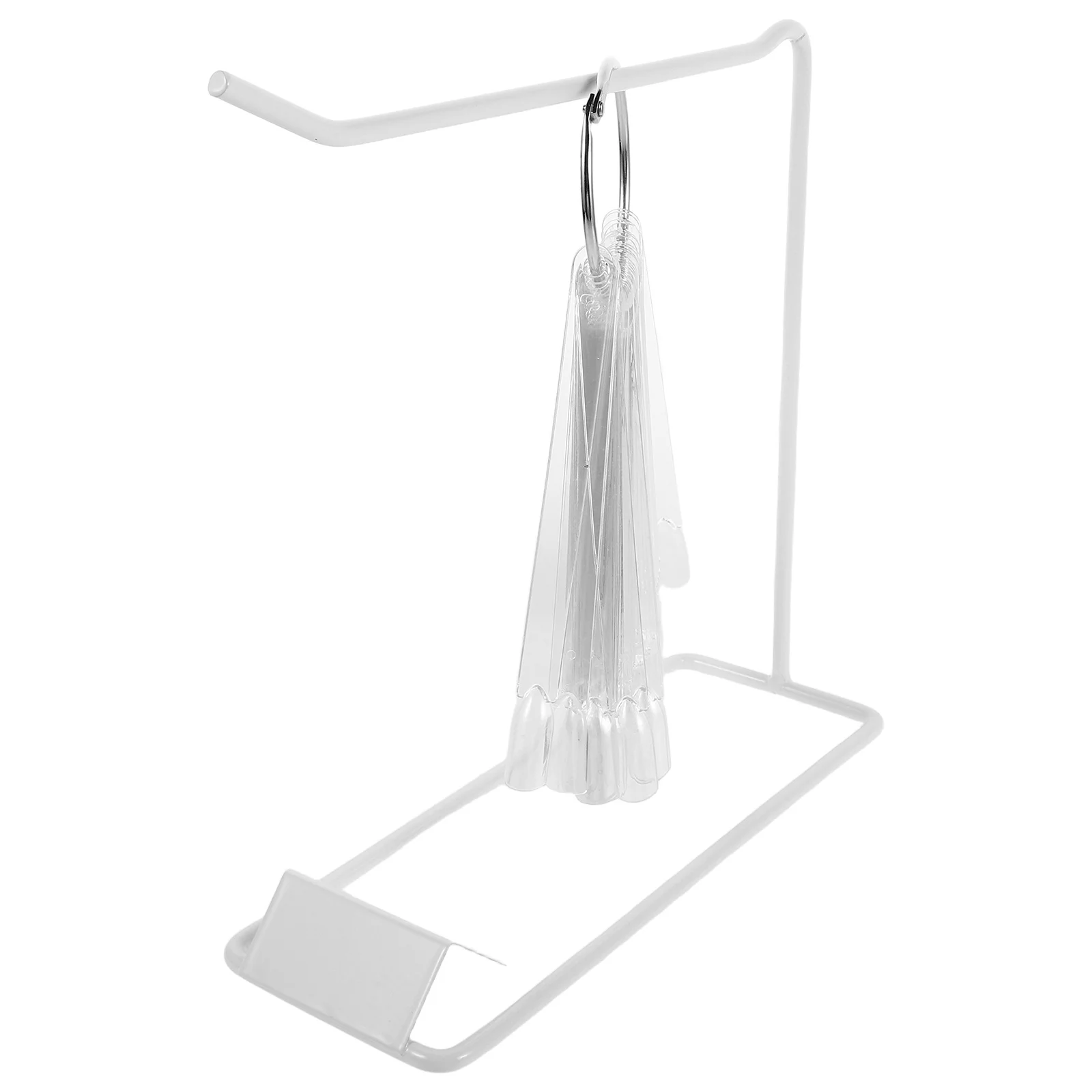 

1Set Nail Art Sample Display Tool Strong Iron Support Fan Shaped Layout Easy Flip Transparent Tips for Nail Design