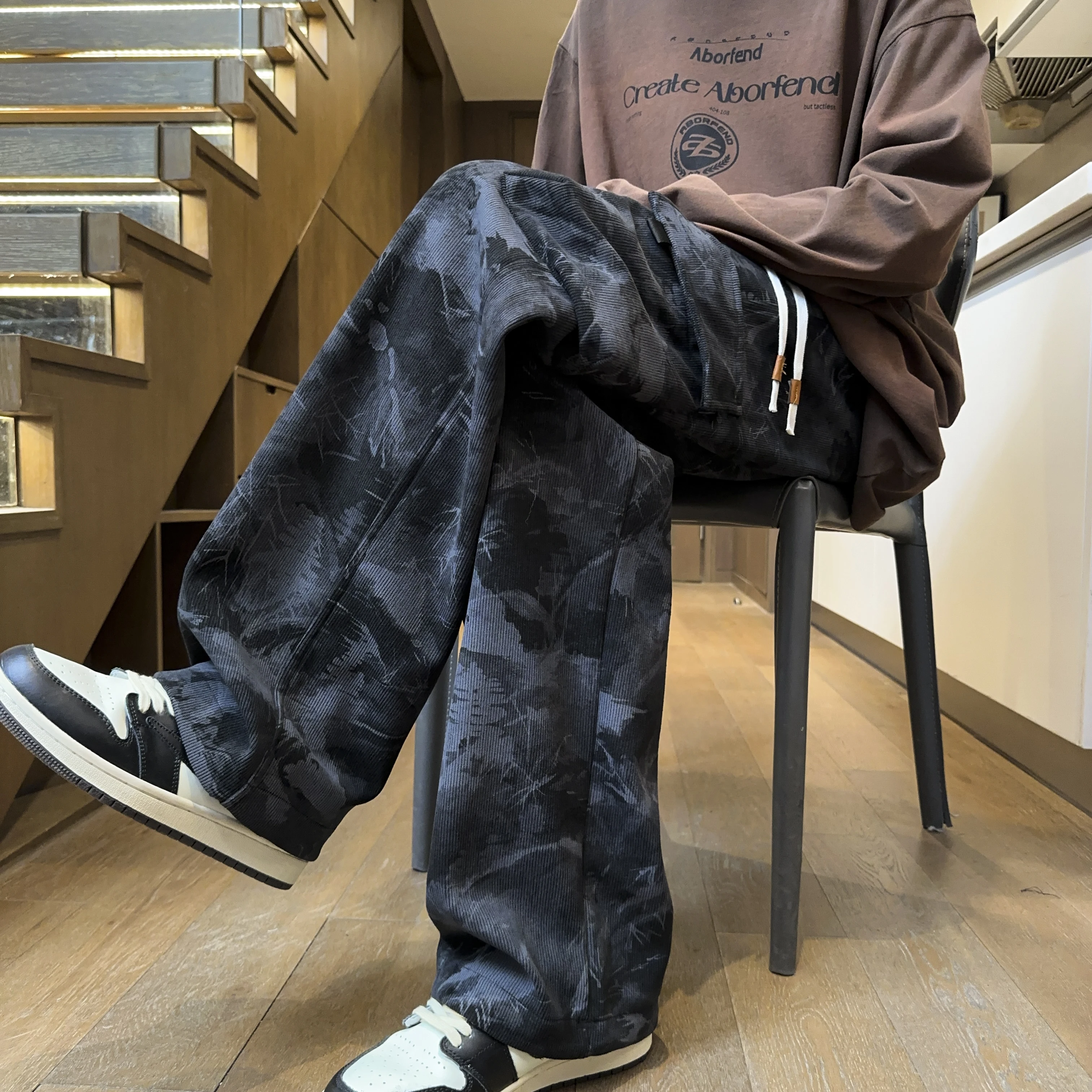 2026 New Tie-Dye Patchwork Oversized Floor-Length Casual Pants