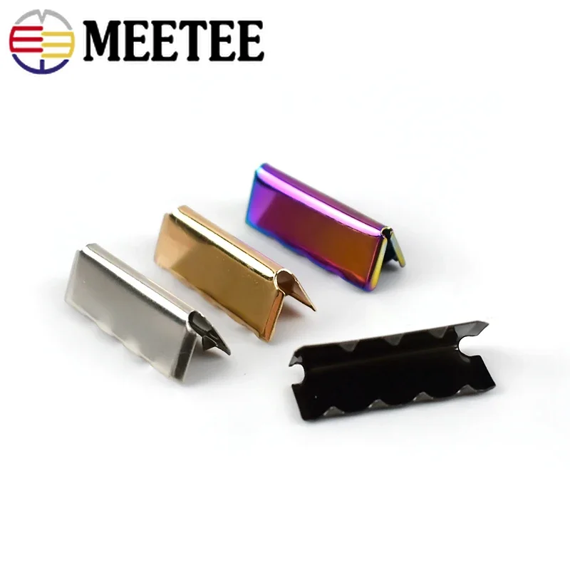 10/20Pcs 25mm Metal Clip Buckles Suspender Pants Belt Tail Buttons Wallet Strap Webbing End Stopper Clasp DIY Sewing Accessories