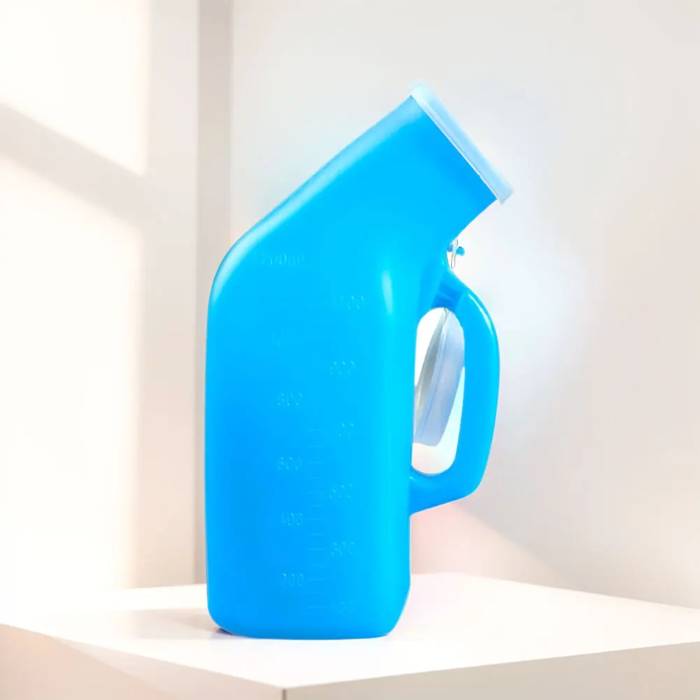 1200ml Male Urinal Spill Proof Urine Bottle Plastic Mens Bedpan Bottle with Lid for Car Elderly and Incontinence
