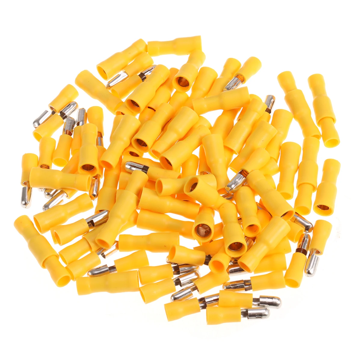 

50Pcs Insulated Wire Bullet Electrical Crimp Connectors Yellow Enclosed Plastic Access Marine Car Connector
