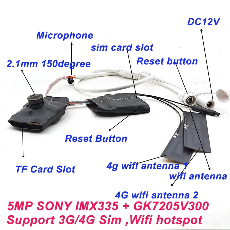 GENIUSPY Weitwinkel ansicht mini 4g camhi diy 5mp 2mp 3g 4g sim lte router ip kamera modul imx335 drahtloser wifi hotspot audio tf kartens teck platz 3