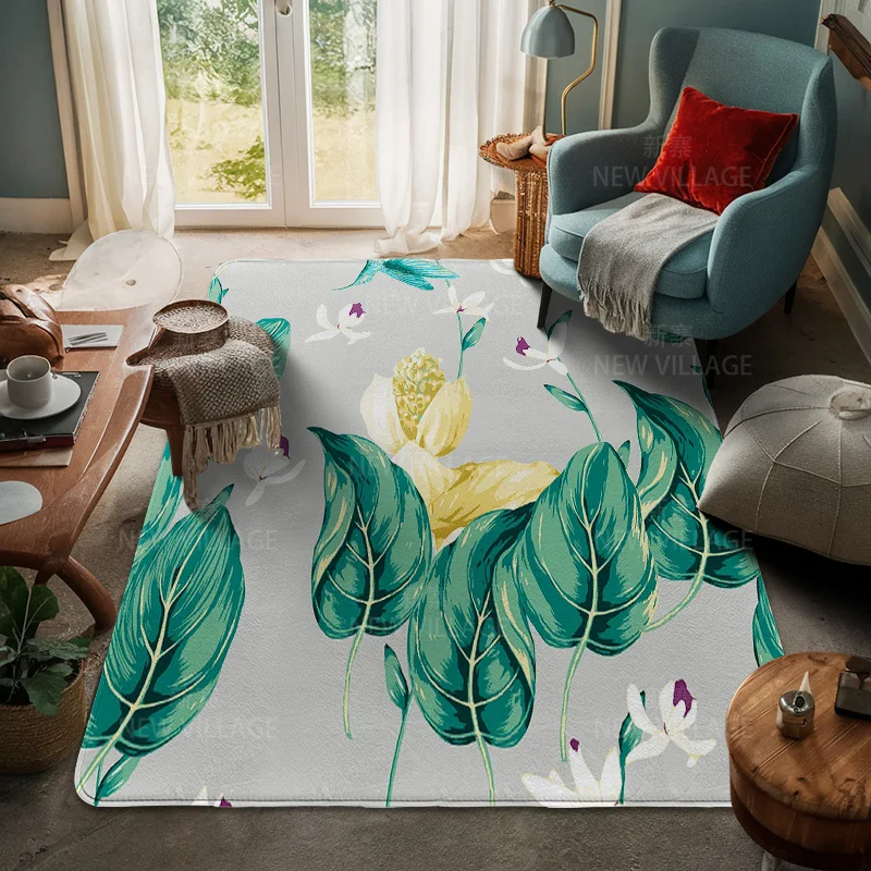 House entrance carpet Home door mat Living Room Bath Foot bathroom non-slip water absorption rugs bath green plant leaf decor